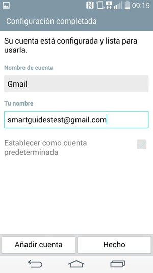 Déle a su cuenta un nombre y escriba su nombre. Seleccione Hecho