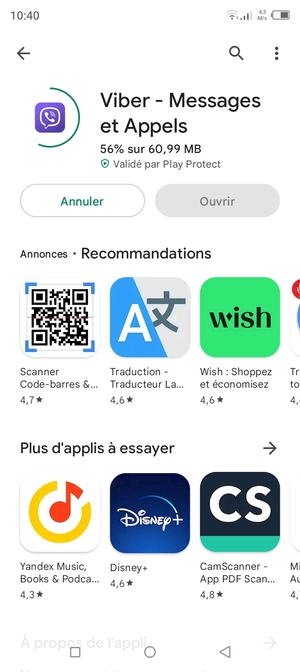 Veuillez attendre la fin de la procédure d'installation