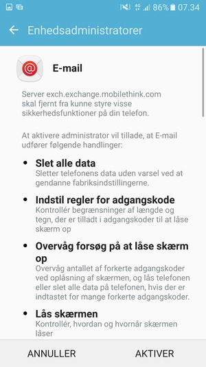 Vælg AKTIVER
