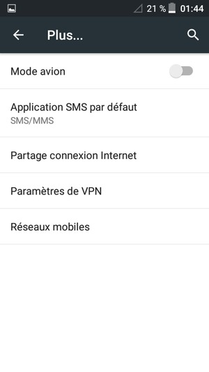 Sélectionnez Réseaux mobiles