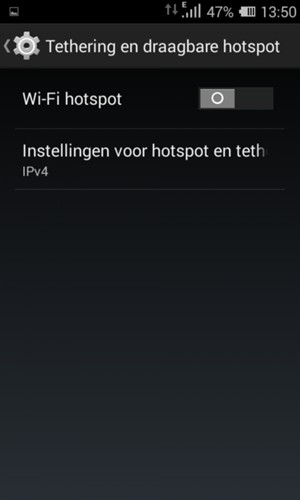 Selecteer Wi-Fi hotspot