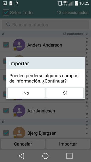 Seleccione Sí