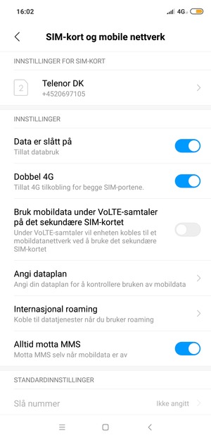 Velg Internasjonal roaming