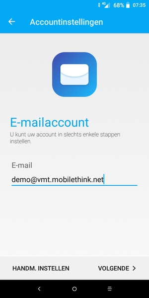 Voer uw e-mailadres in en selecteer VOLGENDE