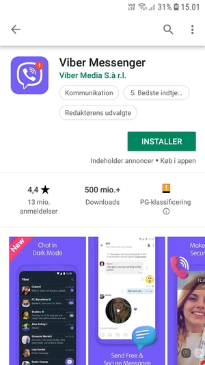 Vælg INSTALLER
