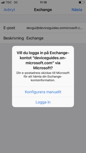 Välj Konfigurera manuellt