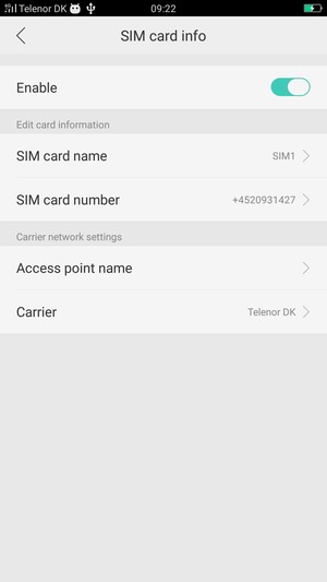 Select Access point name