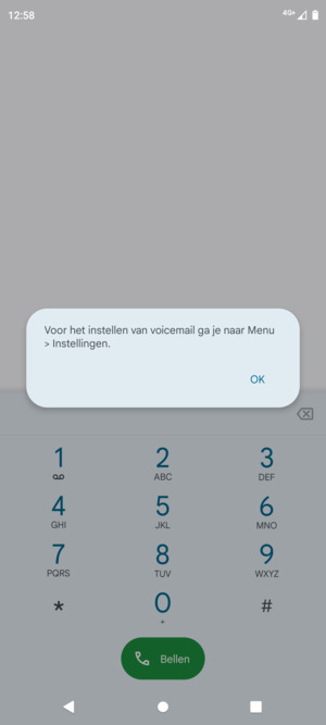 Als uw voicemail niet geïnstalleerd is, selecteert u OK