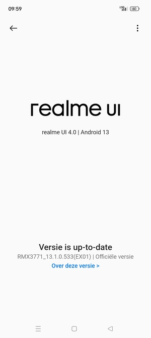 Als uw telefoon up-to-date is, zult u het volgende scherm zien
