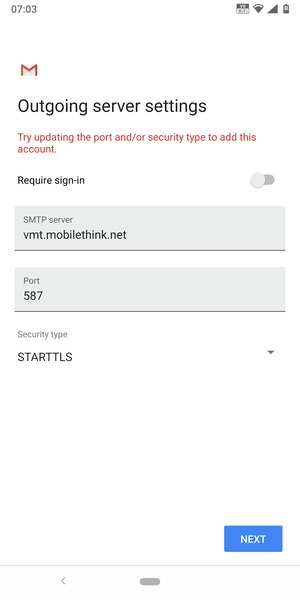 Select Security type