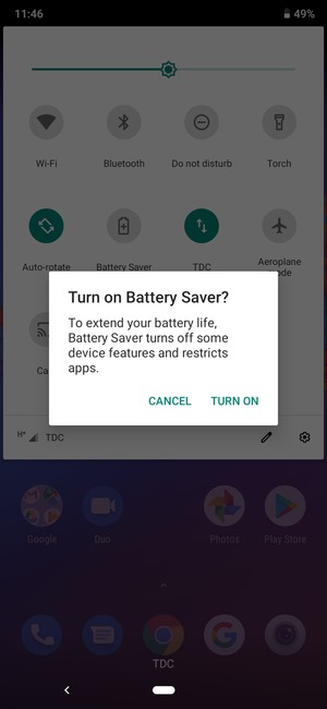 Select TURN ON