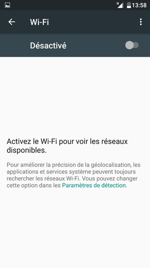 Activer le Wi-Fi