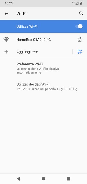 Seleziona la rete wireless a cui desideri connetterti
