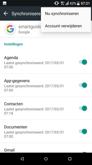 Selecteer Nu synchroniseren
