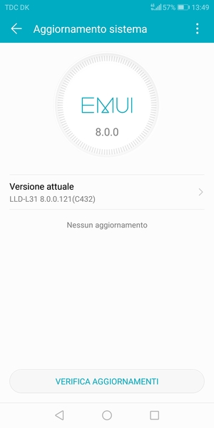 Se il tuo telefono è aggiornato, vedrai la seguente schermata