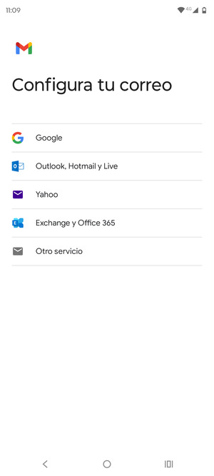 Seleccione Outlook, Hotmail y Live