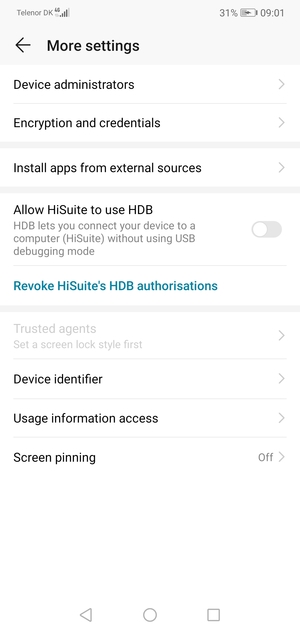 Select Encryption and credentials