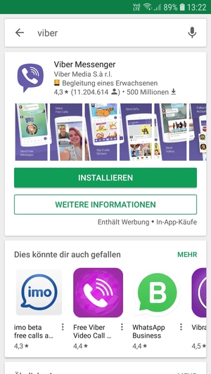 Wählen Sie die App