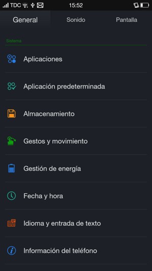 Desplácese y seleccione Gestión de energía