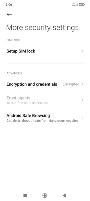 Select Setup SIM lock