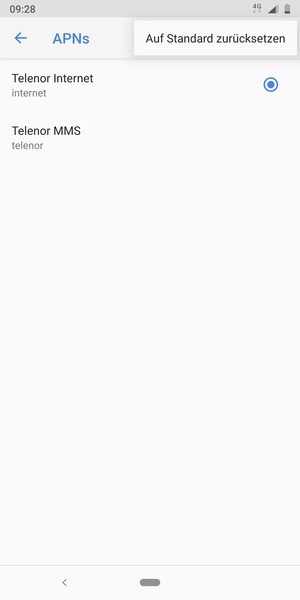 Wählen Sie Auf Standard zurücksetzen
