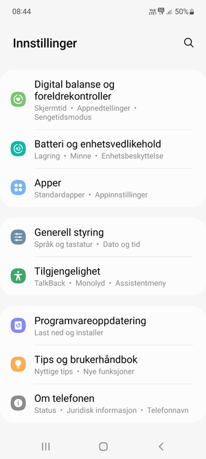 Bla til og velg Programvareoppdatering