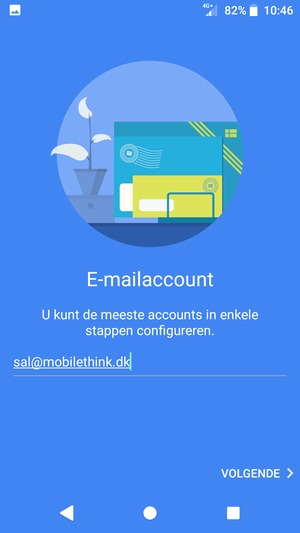 Voer uw e-mailadres in en selecteer VOLGENDE