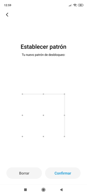 Dibuje de nuevo el patrón de desbloqueo