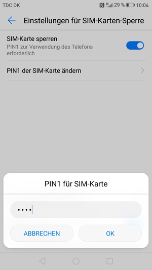 Geben Sie Ihre Neue PIN für SIM-Karte ein und wählen Sie OK