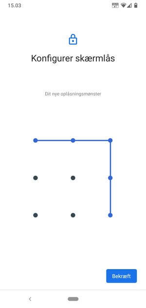 Tegn oplåsningsmønsteret igen og vælg Bekræft