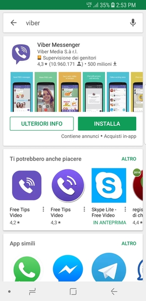 Seleziona l'applicazione