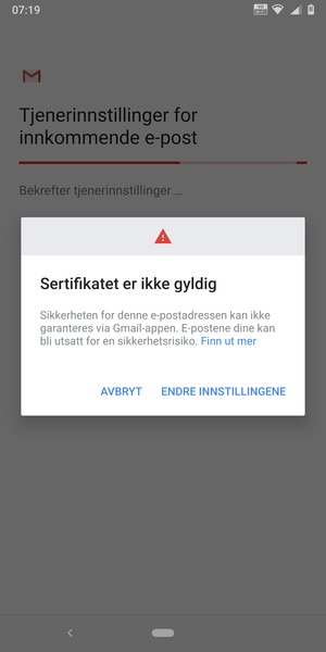 Velg ENDRE INNSTILLINGENE
