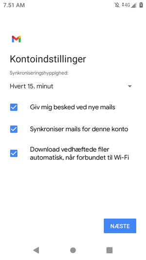 Vælg NÆSTE