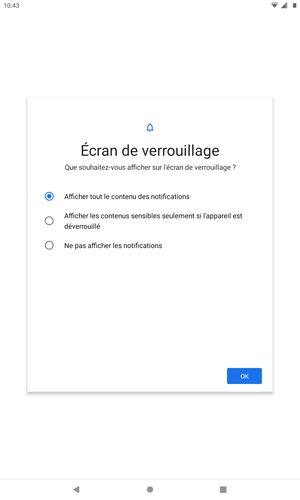 Sélectionnez votre options préférées et sélectionnez OK