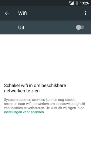 Schakel Wifi in