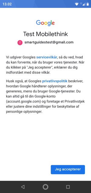 Vælg Jeg accepterer