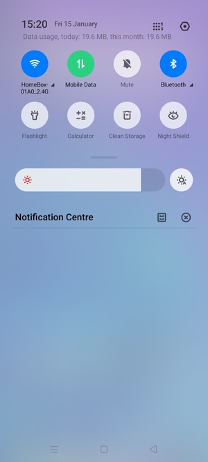 Slide down the top menu again