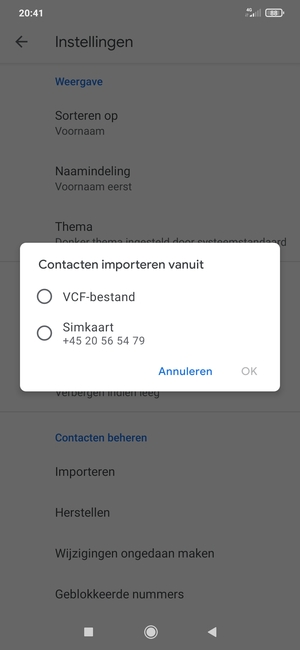 Selecteer Simkaart en selecteer vervolgens OK