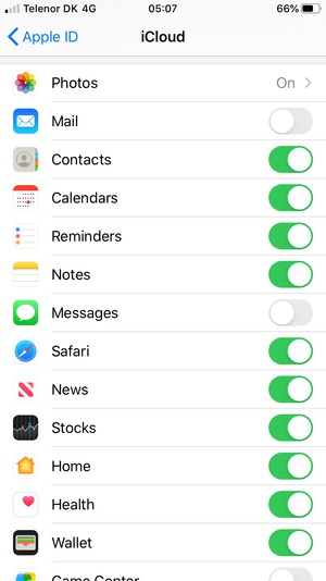 Select the services you would like to back up