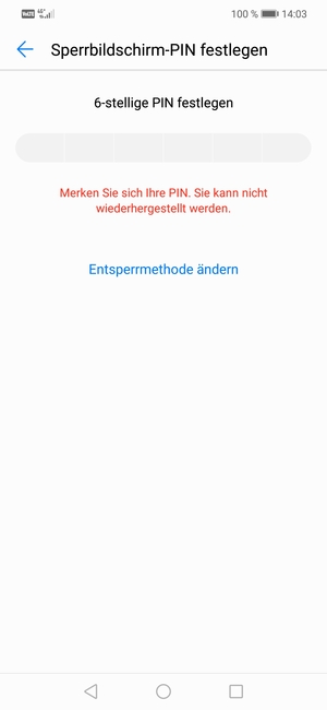 Wähler Sie Entsperrmethode ändern