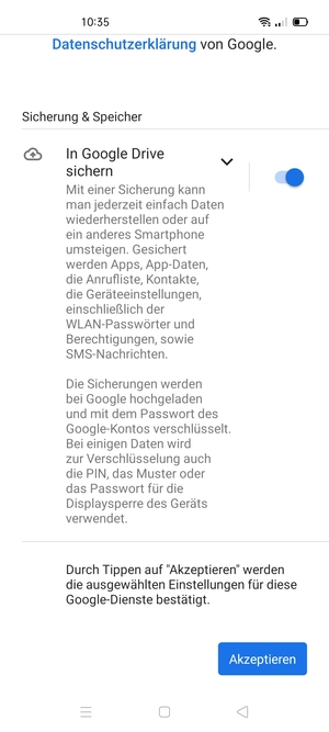 Wählen Sie Akzeptieren
