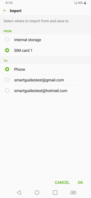Select SIM card
