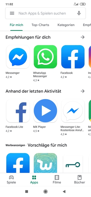 Wählen Sie die Suchleiste