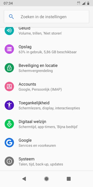 Scroll naar en selecteer Systeem