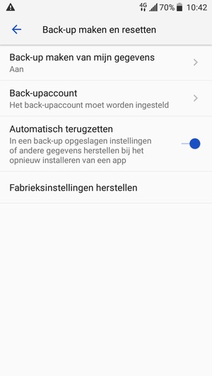 Selecteer Back-upaccount