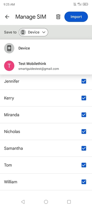 Select your  Google account