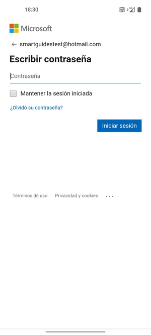 Introduzca su contraseña y seleccione Iniciar sesión
