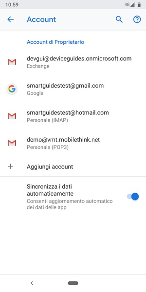 Seleziona il tuo account Google
