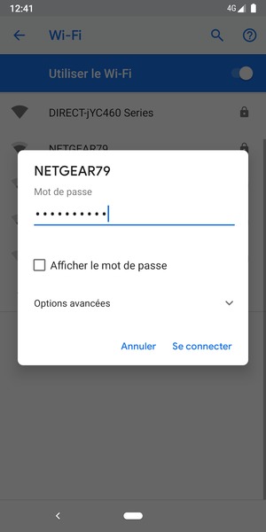 Saisissez le mot de passe du Wi-Fi et sélectionnez Se connecter