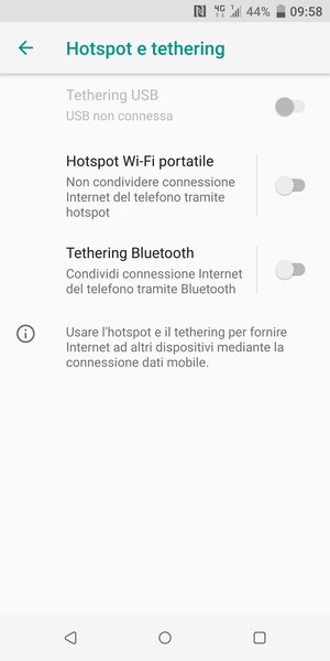Seleziona Hotspot Wi-Fi portatile